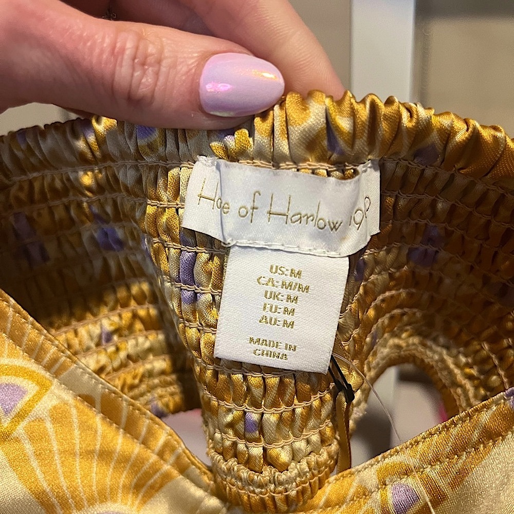 NWT House of Harlow 1960 x Revolve Yellow Geometric Shape Open Back Maxi - Picture 13 of 13